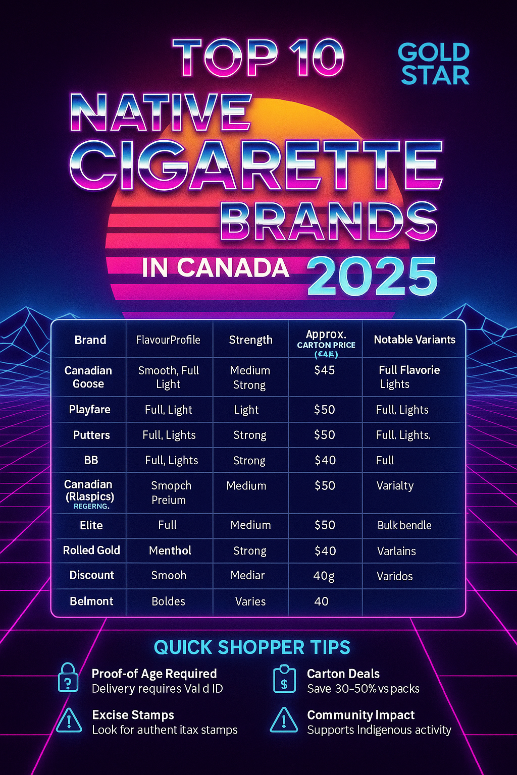 Native Cigarette Brands in Canada